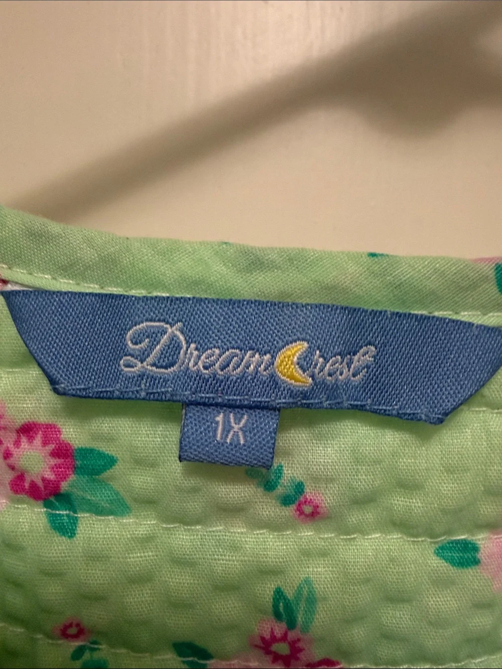 Unknown Brand Mint Green Floral Button-Front Nightgown